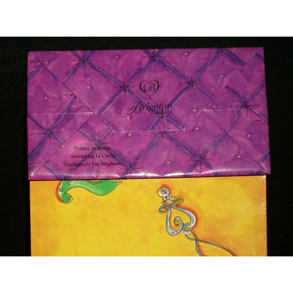 Brighton Gift Bag Purple Yellow Shopping Set 2